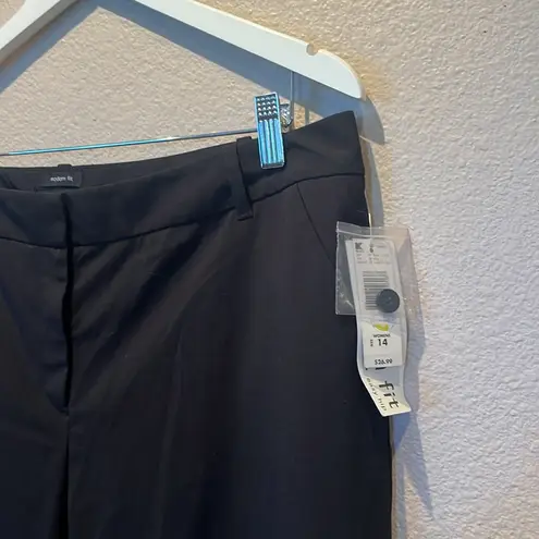 Attention New Women’s Mid Rise Modern Fit Black Slacks Unlined Size 14 NWT