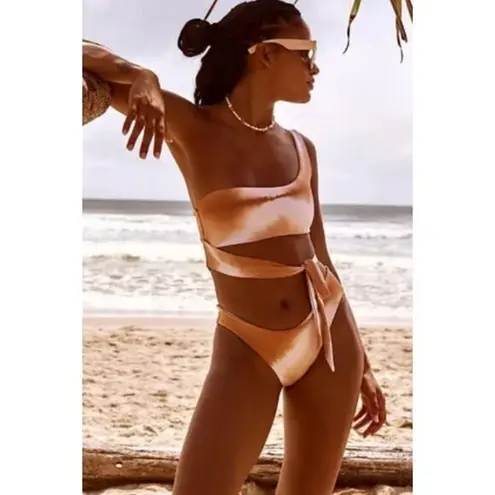 New! Martha Rey Free People Harper tie dye bikini bottom, size M Orange Size M