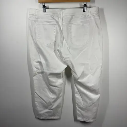 J.Jill  Jean Women 18 White Denim Plus Size Authentic Fit Cropped Coastal Spring