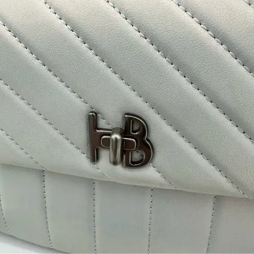 Henri Bendel 712 Wallet Crossbody Bag Quilted Iridescent Opal Long Chain Strap