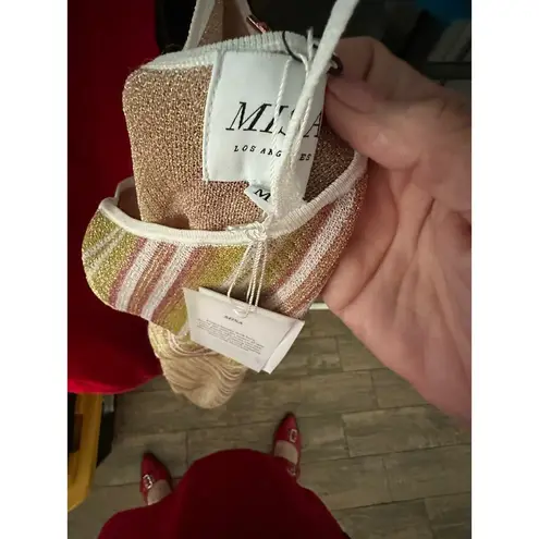 MISA Los Angeles Women's Multicolor Halter Neck Stretch knit Dali Dress Size M