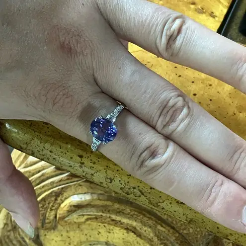 Lab Created Alexandrite Sterling Silver Ring Size 9