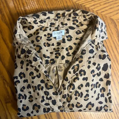 J.Crew  Leopard Print Long Sleeve Shirt