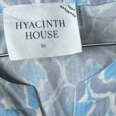 HYACINTH HOUSE Blue Ikat Zipper Zadie Maxi Dress XS