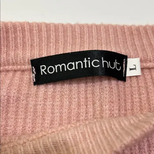 Commonwealth Pink Sweater with Pearl Accents Size L