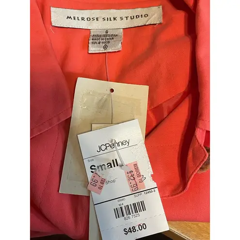 Vintage Melrose Silk Studio Jacket Small Silk Coral Granny Core Old Money NWT Pink