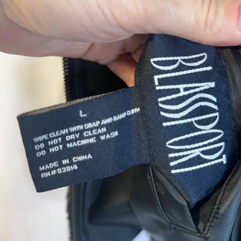 Blassport Reversible Faux Fur & Faux Leather Puffy Vest Size Large Boho Gray