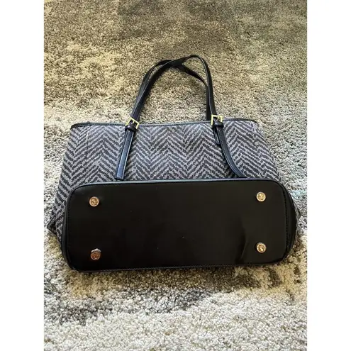 Spartina 449 Fabric Chevron Print Leather Linen Lined Shoudler Bag Womens Purse