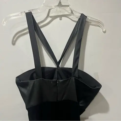 JS Boutique Women Evening Gown Long Black Maxi Dress Size US 4 Velvet Formal Y2K