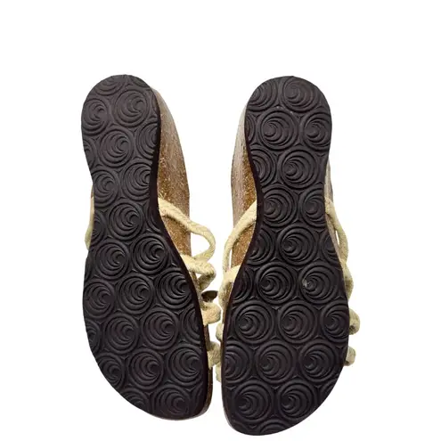 Euro Wellness Balance Womens Sandals Size 10 Butterfly Rope Leather Accents Brown