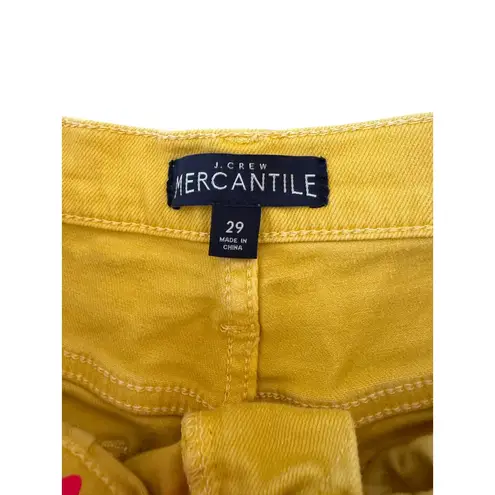 J CREW Mercantile Yellow Denim Short Size 29