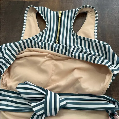 ALBION FIT One Piece Swimsuit Striped Floral Cutout Size XL