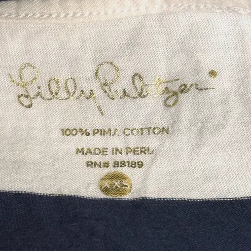 Lilly Pulitzer  Dress Womens XXS White Blue Striped Pima Cotton Cruise‎ Vacation