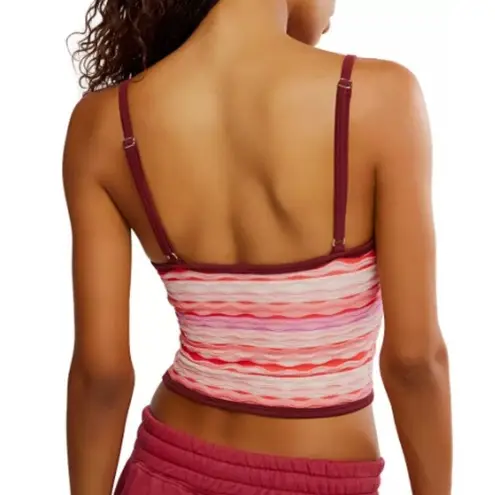 NWT Free People FP Movement Women's Sunset Cami, Flame Combo Pink | Medium