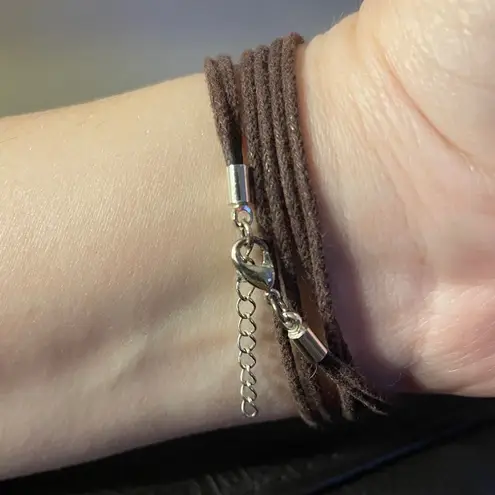 Handmade Set of Feather Wrap bracelet and matching earrings gift for bird lover