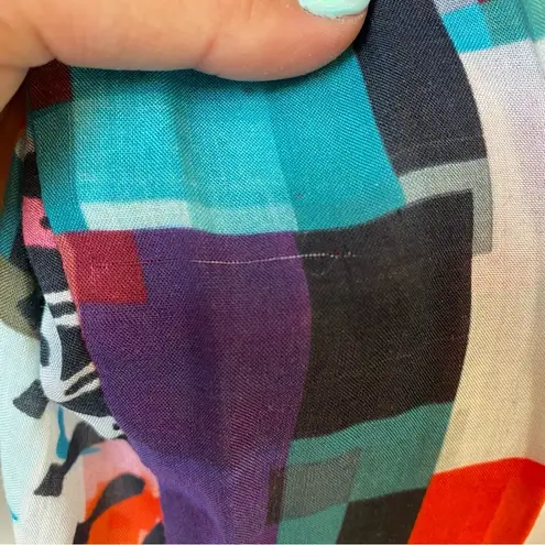 Desigual Colorful Pixelated Floral Print Camilia Rep Begona Long Sleeve Blouse