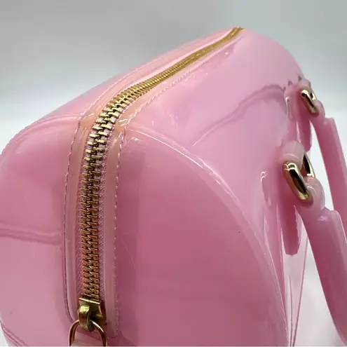 Furla Authentic Candy Light Pink Handbag PVC Boston Bag Gold Hardware
