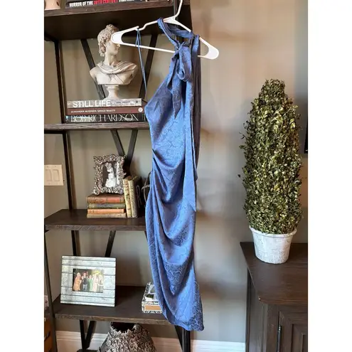 Ronny Kobo Zoey Silk Mini Dress SLATE Blue Womens Size Medium