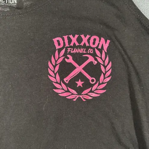 Dixxon Flannel Co Shirt Womens Medium Black Tank Top Pink Graphic Made in USA