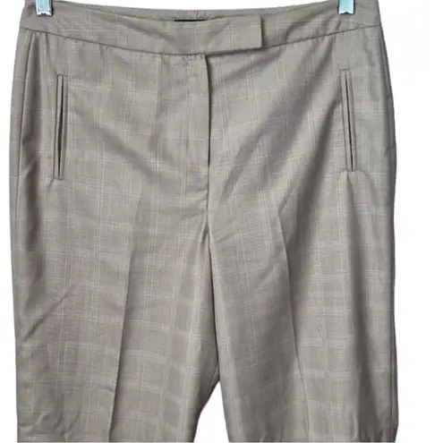 Larry Levine Classics Glen Check Plaid Cuffed Trouser Pants Size 10