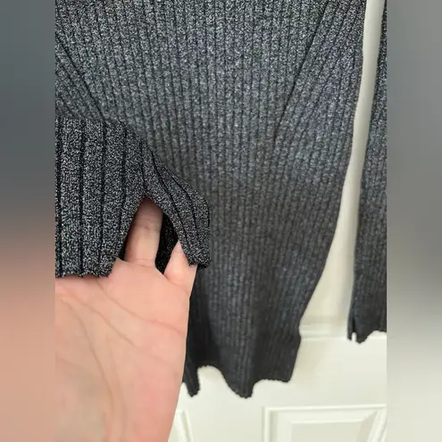 ALLSAINTS NWOT Sweater Dress Size Large Black/Silver Juliette Ribbed Turtleneck