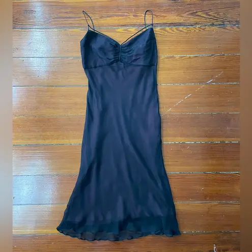 Elie Tahari 100% Silk Red w/Black Overlay Dark Romantic Whimsy Goth Dress 6