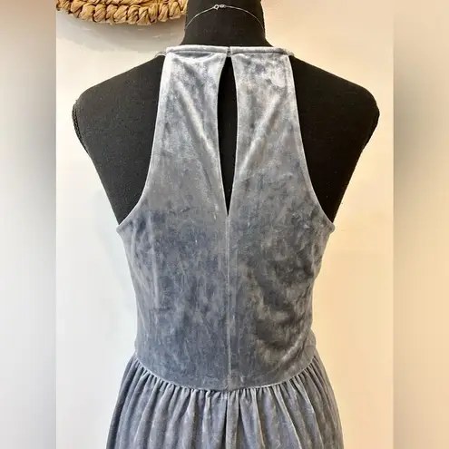 BCBGeneration EUC  Crushed Velvet Racerback Midi in Grey Frost Size Small