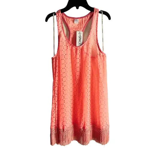 L Space  Swimsuit Cover Up Threads Vision Monica Wise Laser C Sheer Fringe Dress