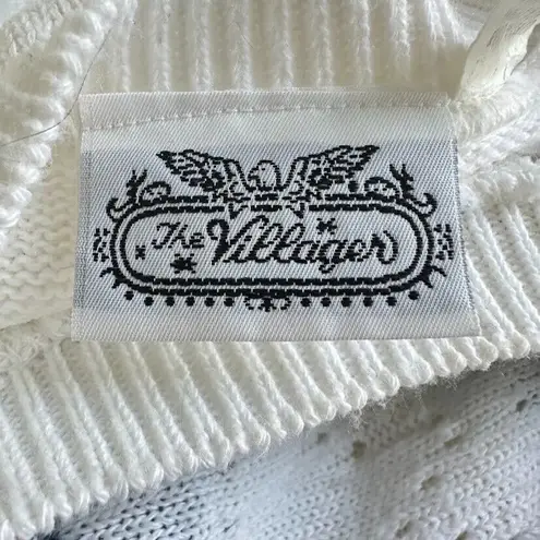 Villager Vintage Floral Knit Short Sleeve Sweater Medium Cottagecore Feminine