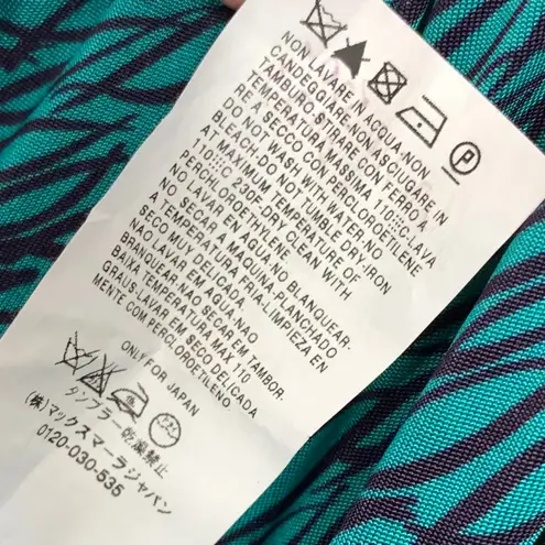 Max Mara Sleeveless Dress Elastic Waist Adjustable Tie Blue Purple Size Medium