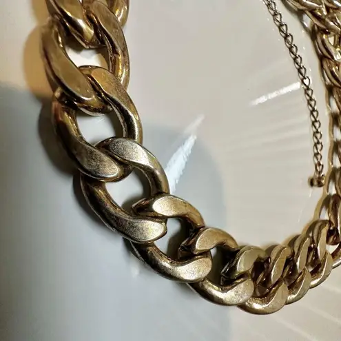Gold tone chain link necklace
