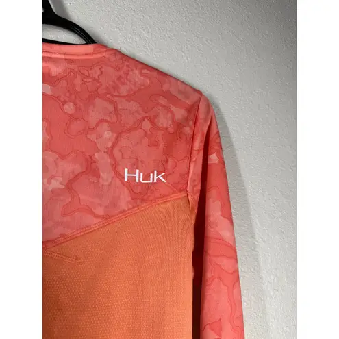 Huk Fishing Womens Long Sleeve Fishing Shirt Sz S Performance Fabric Sporty Pink