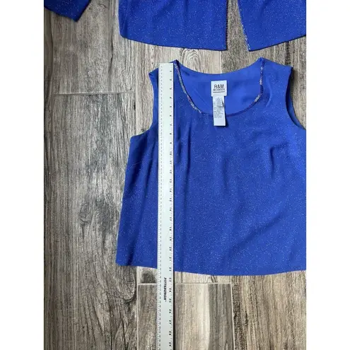 R & M Richards R&M Richard’s Set Sparkle Peri Blue Formal coat And Sleeveless Top Sz 14 NWT