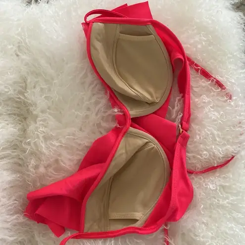 Luli Fama New Red Patriotic Flounce Pushup top & Victoria’s Secret bikini bottom M/L