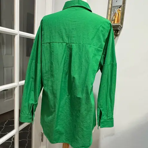 BIG DART Green Oversized Button Down Shirt