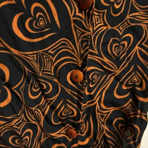 Lisa Says Gah Wild Hearts Alyssa Oversized Top Brown Button- Size XS