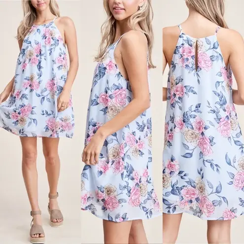 Staccato Women’s Floral Halter Neck Dress in Pink/White size Small