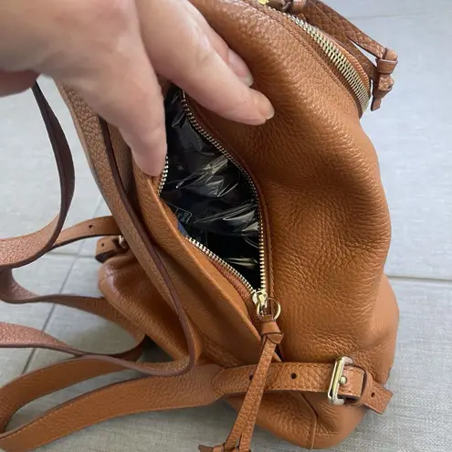 Cole Haan  Delilah Backpack Purse NEW Chestnut Brown Career Leather Lux