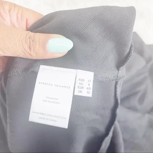 Rebecca Vallance Women's Henri Black Flared Herm Shoulder Ties Maxi Dress Size 8