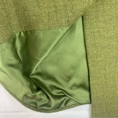 Thalian women's 8 medium Wool Green Textured peacoat lined Coat jacket lady