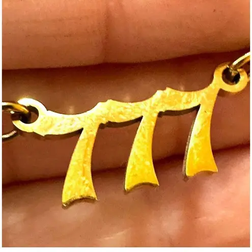 EVRY angel number 777 gold tone necklace