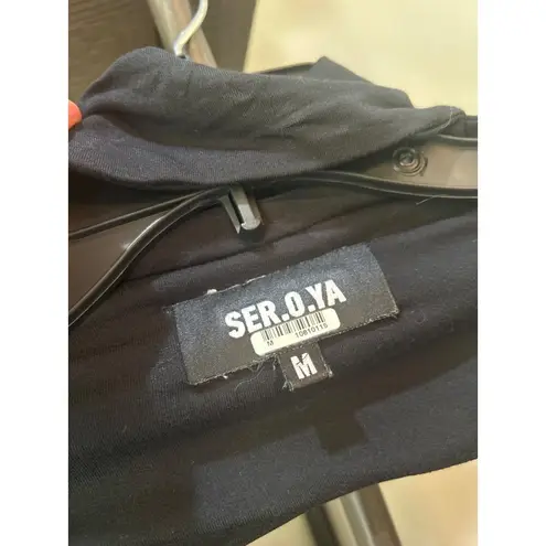 SER.O.YA Odessa Cut Out Open Bodysuit Black Womens Size Medium