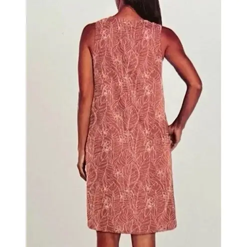 Orvis Linen Knee Length XL Pink Tropical Summer Sleeveless X Large Pockets NEW