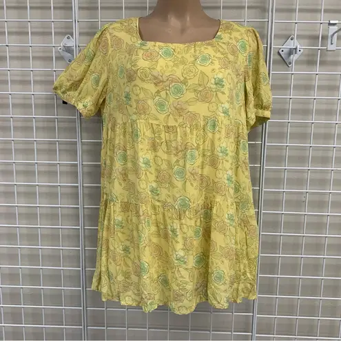 Disney Parks Floral Cinderella Mini Dress. Size 2X Yellow