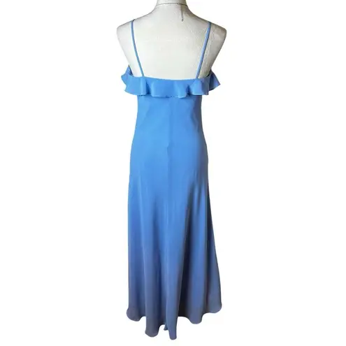 Chadwick's Vintage Y2K Chadwick’s Pastel Periwinkle Blue Ruffle Asymmetrical Sundress Sz 6