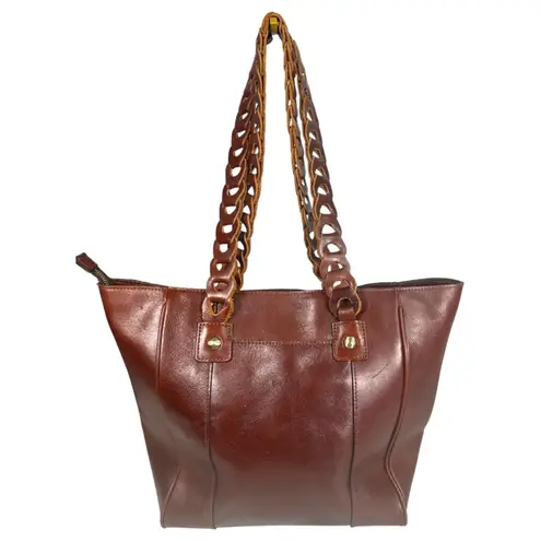 Patricia Nash Ivy Chain Link Vegetable Tanned British Tan Leather Bag Purse