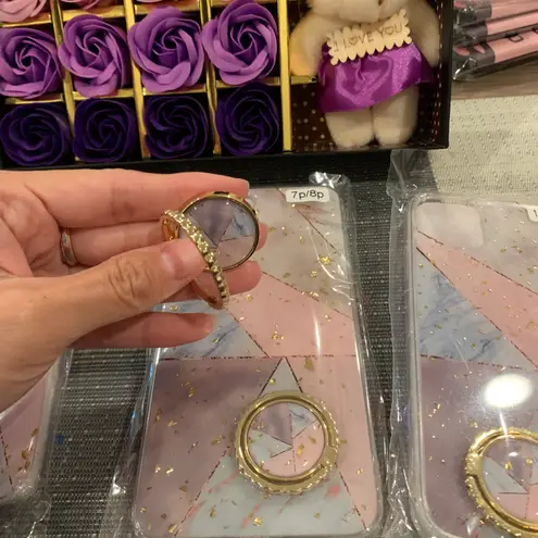 iPhone XR glitter case with hand holder