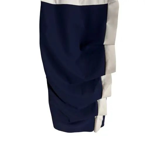 Chiara Boni La Petite Robe Alexandra Navy Draped Sleeveless Sheath Dress Size 6 Blue