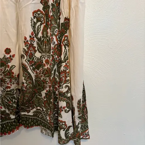 Boho Floral Maxi Skirt Kaktus | Flowy Rayon Festival Gypsy Vibe White Size undefined