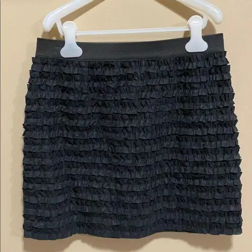Michael Kors MK ruffle black mini skirt size 4p